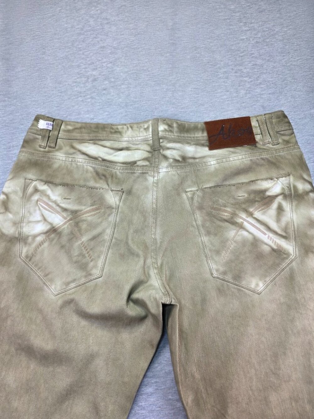 AKOO Brand Denim Vest & Jeans Set Khaki Distressed Vest 3XL / Jeans 38 - Picture 10 of 10